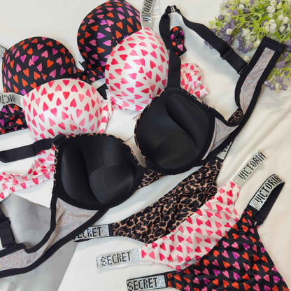 Premium Victoria Secret Hearts Bra Set - My Store
