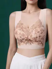 Elegant Floral Lace Wireless Bra for Women - My Store