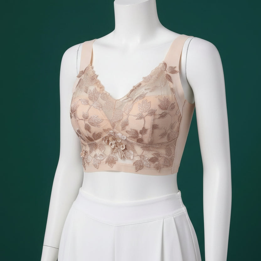 Elegant Floral Lace Wireless Bra for Women - My Store