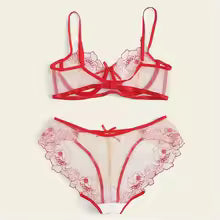 Imported elegance with the Lace Bloom Bra & Panty Set - My Store