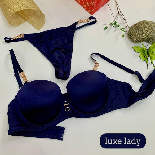 LOOP BUCKLE THIN PAD BRA SET SILK STUFF - My Store