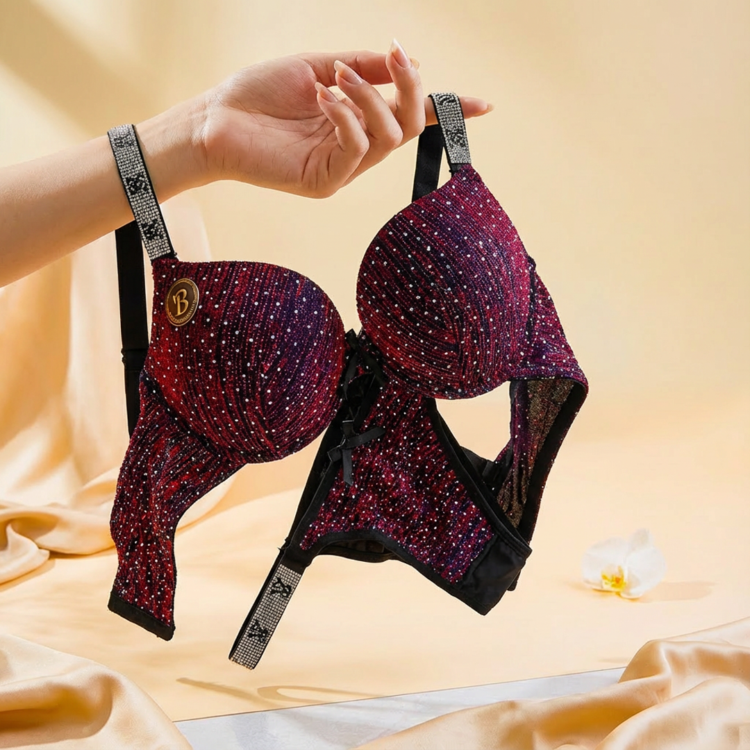 Luxury Sparkle Push-Up Bra & Thong Set - My Store