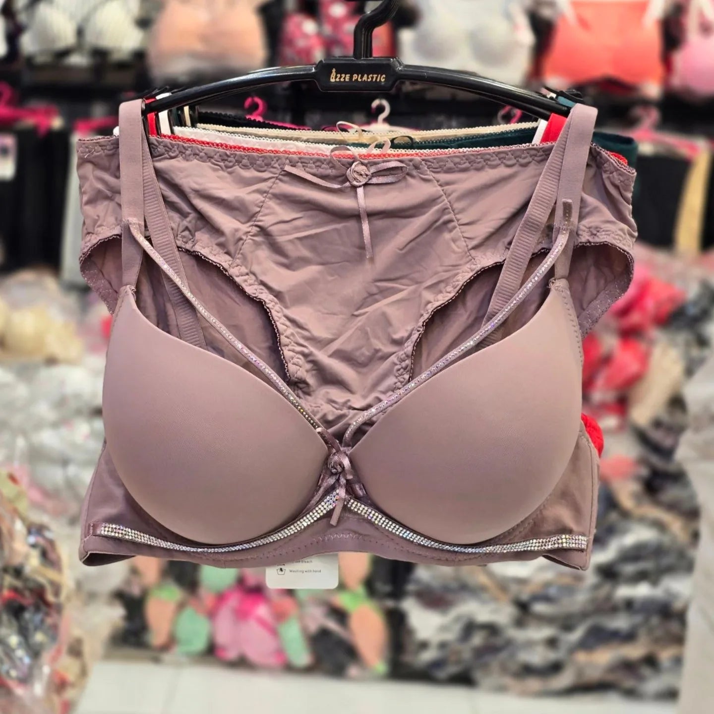 “Rhinestone-studded padded harness set” - My Store