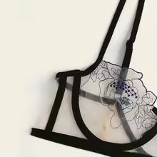 Imported elegance with the Lace Bloom Bra & Panty Set - My Store