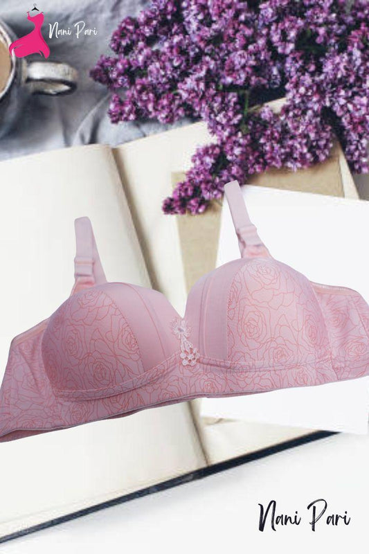 HALF CUP PRINTED PADDED LUXERY BRA - My Store