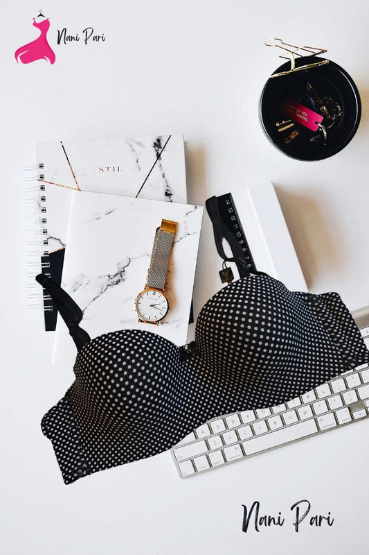 IMPORTED THIN PAD HALF CUP POLKA DOT BRA - My Store