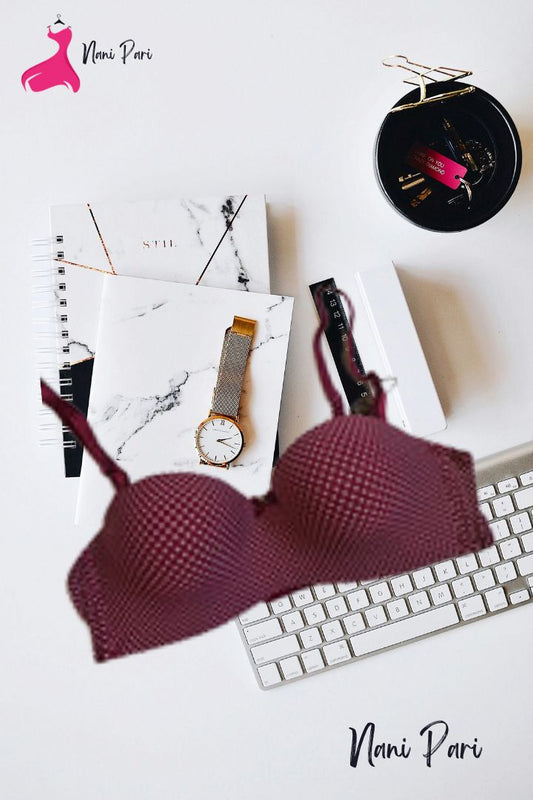 IMPORTED THIN PAD HALF CUP POLKA DOT BRA - My Store