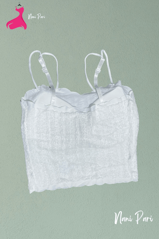 Soft Inner Front Blooming Net Padded Length Blouse/Top - My Store