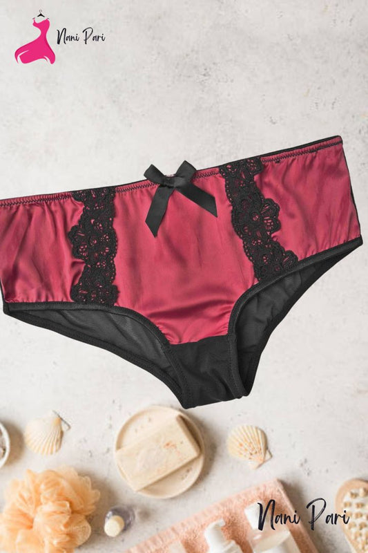 Women's Fancy Lace Design Silk Underwear - My Store