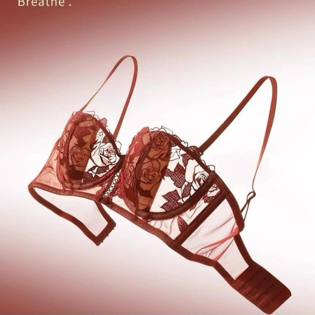 lace Half Cup bra ultra-thin beautiful back bra with soft steel ring - My Store