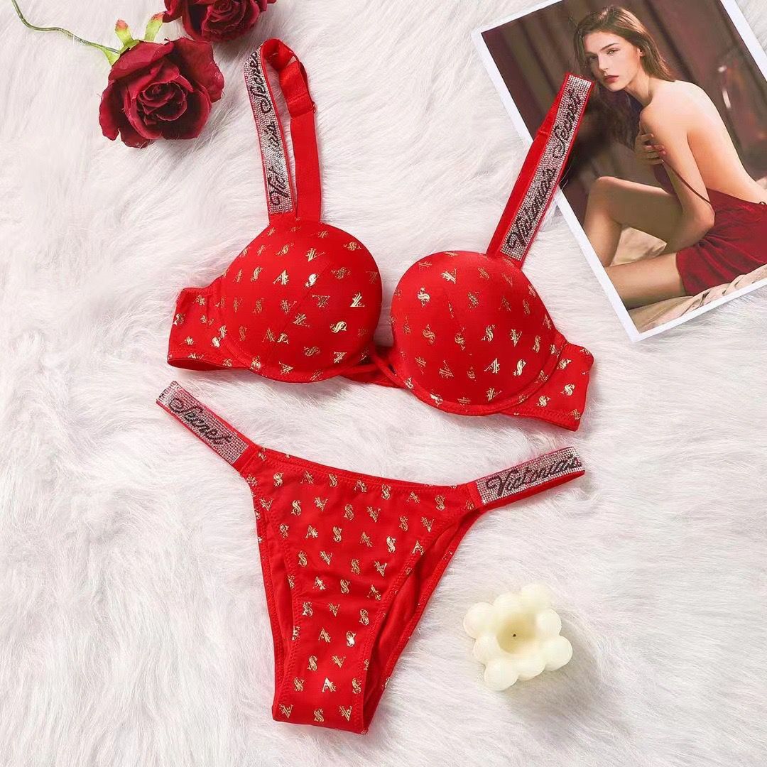 Victoria secret push up rhinestone bra with panty Underwear - My Store