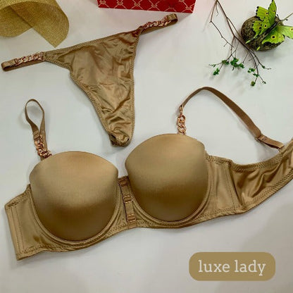 LOOP BUCKLE THIN PAD BRA SET SILK STUFF - My Store
