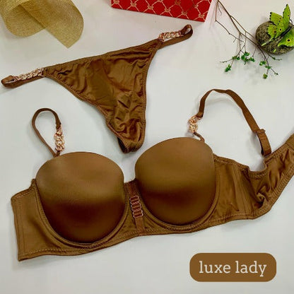 LOOP BUCKLE THIN PAD BRA SET SILK STUFF - My Store