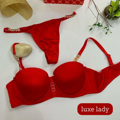 LOOP BUCKLE THIN PAD BRA SET SILK STUFF - My Store
