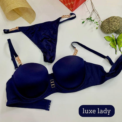 LOOP BUCKLE THIN PAD BRA SET SILK STUFF - My Store