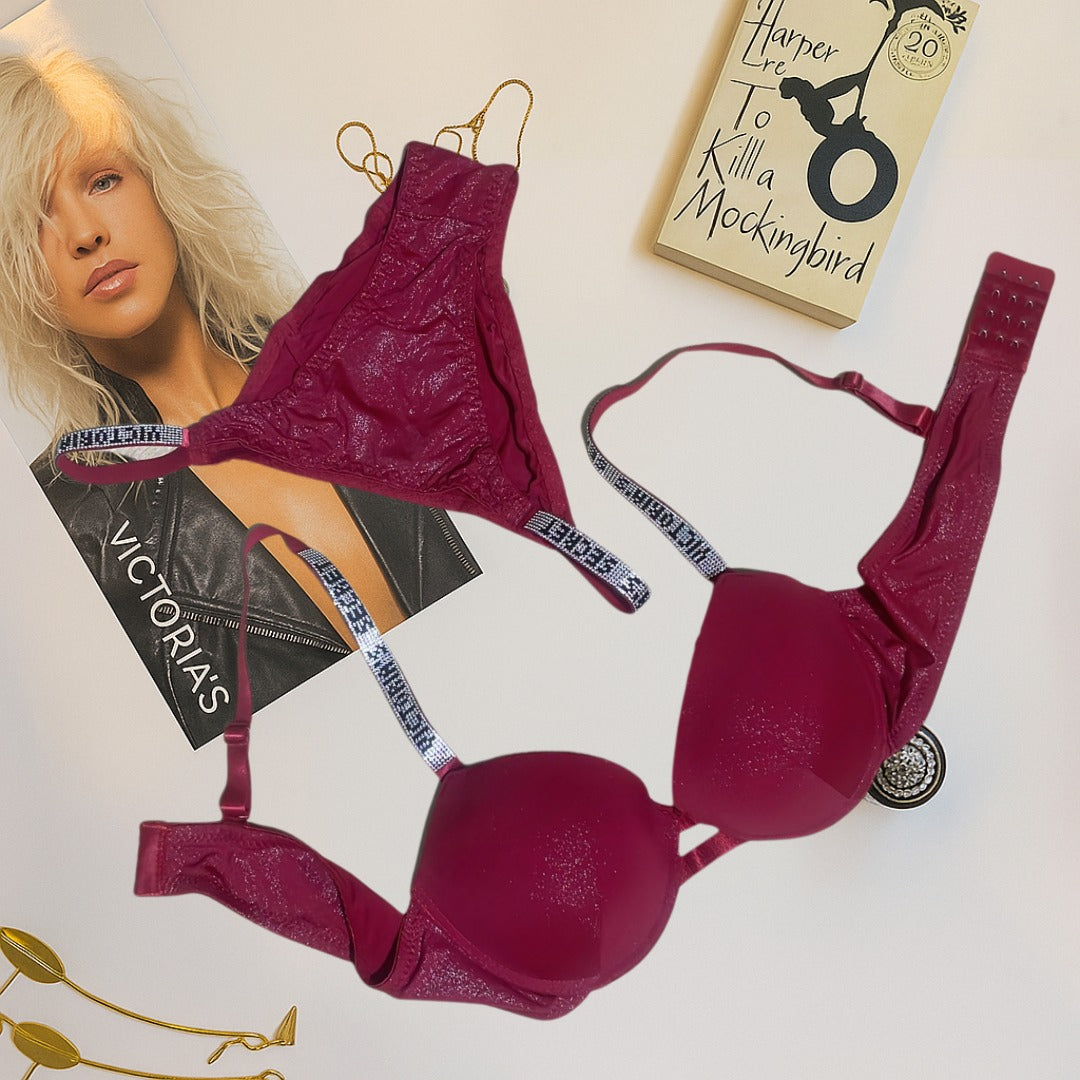Shiny Fabric Victoria’s Secret Bra & Panty Set - My Store