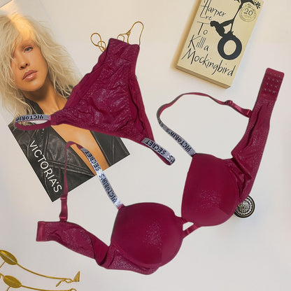 Shiny Fabric Victoria’s Secret Bra & Panty Set - My Store