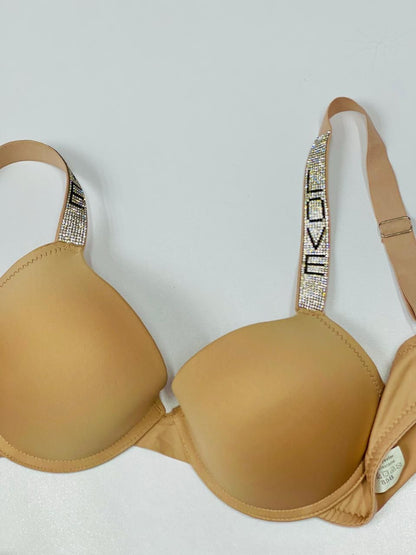 Stone Work Love Strap Padded Bra - My Store