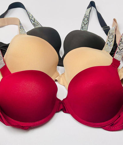 Stone Work Love Strap Padded Bra - My Store