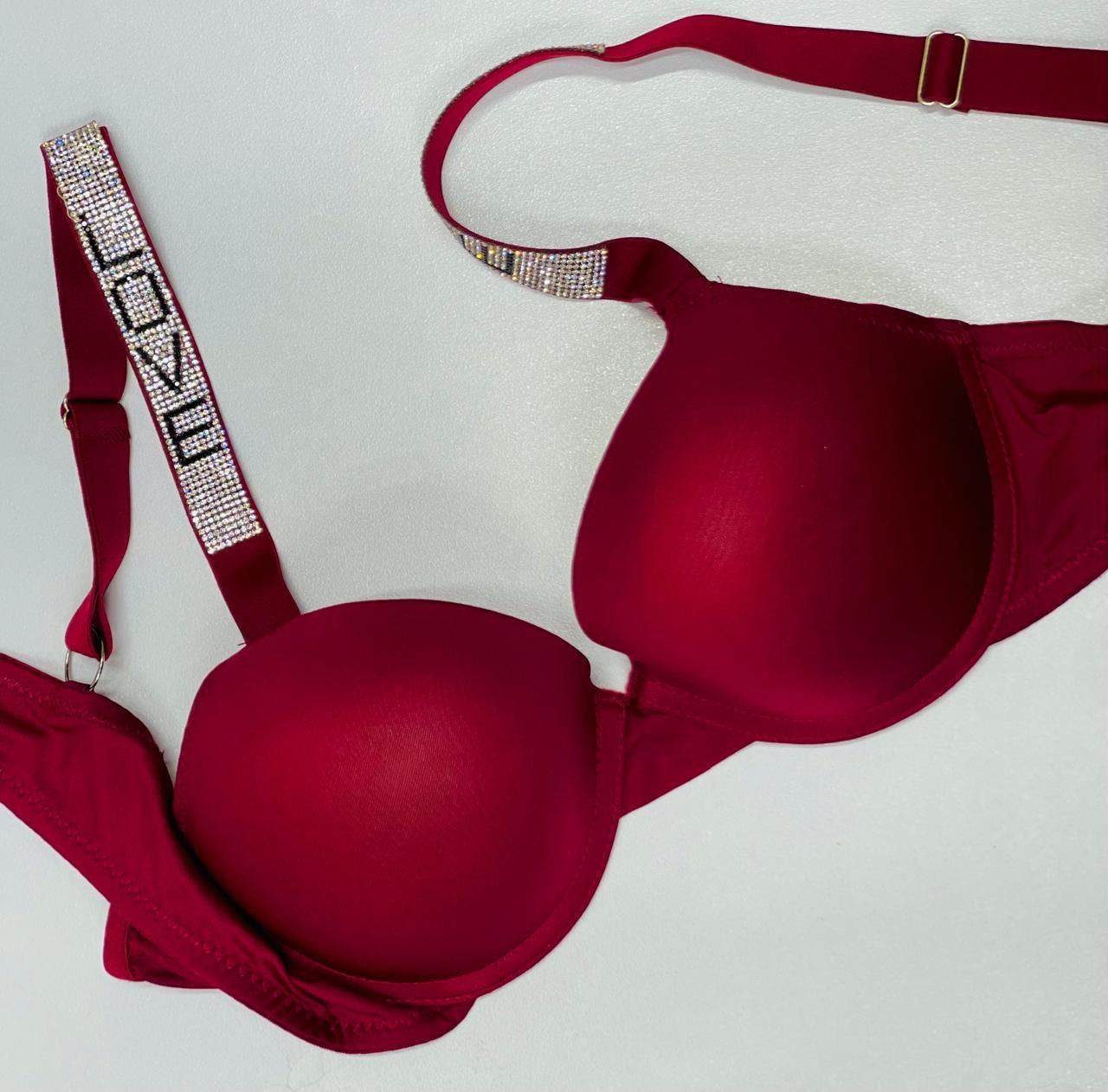 Stone Work Love Strap Padded Bra - My Store