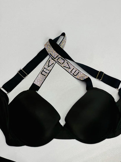Stone Work Love Strap Padded Bra - My Store