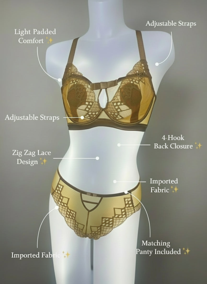 Light Pad Lace Bra & Panty Set
