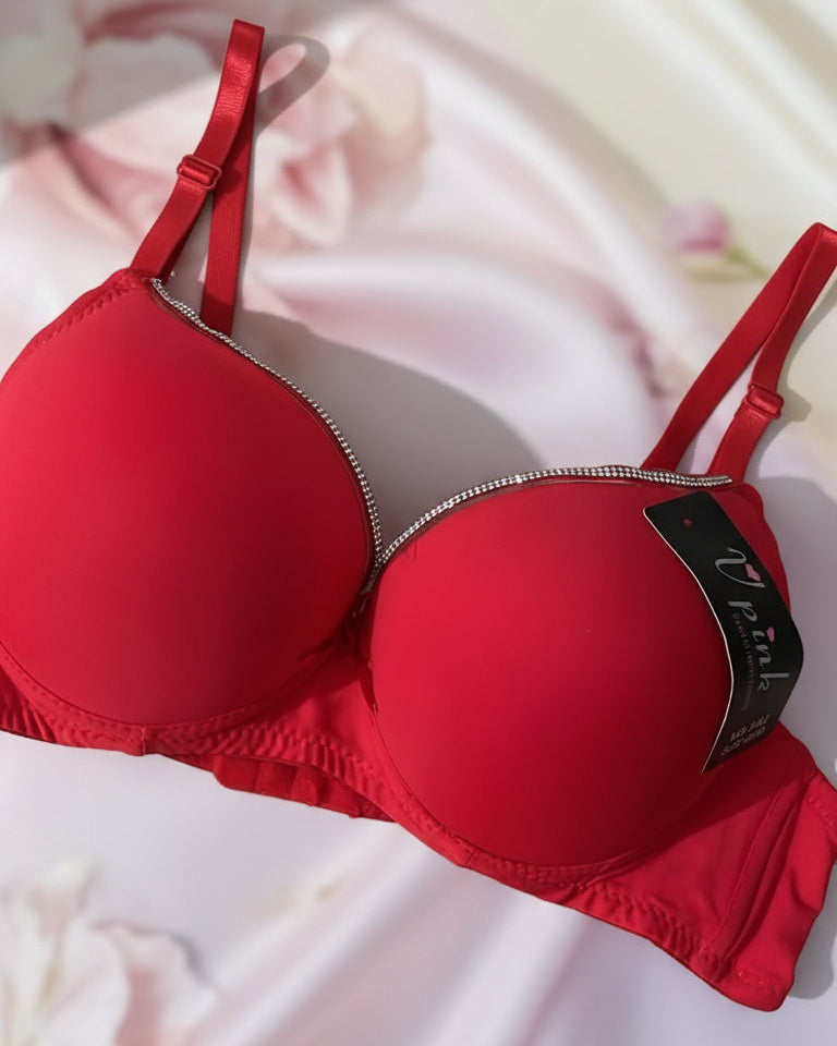Double Foam Bra With Stone Edges