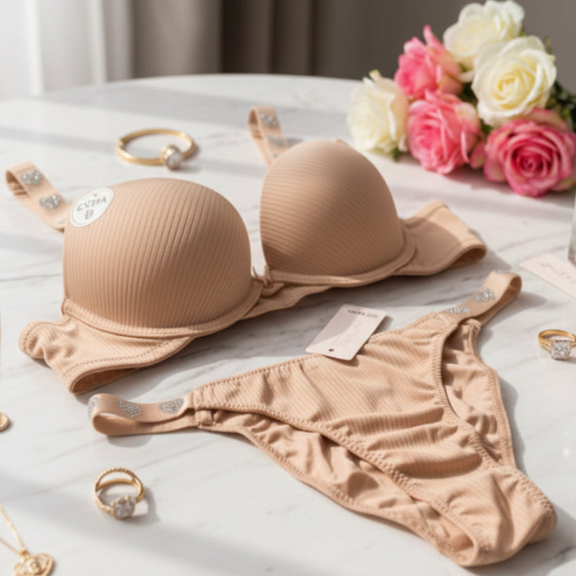 Heart Beats Strap Bra & Panty set - My Store