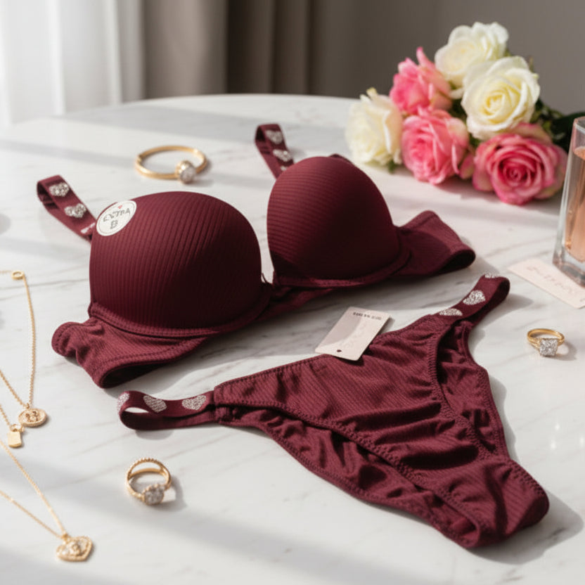 Heart Beats Strap Bra & Panty set - My Store