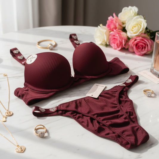 Heart Beats Strap Bra & Panty set - My Store