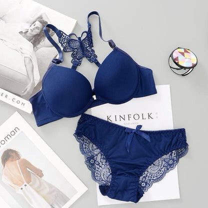 Butterfly Front Open Push Up Bra & Panty Set - My Store