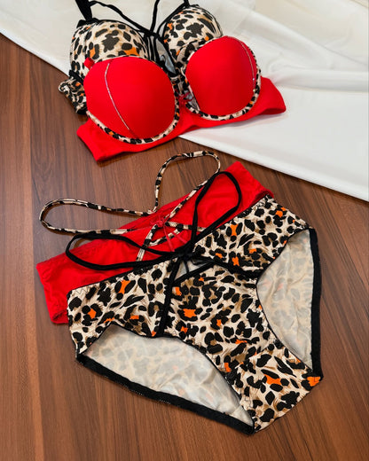 Scarlet Safari Strappy Stylish Bra & Panty Set - My Store